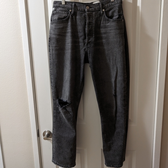 Citizens of Humanity Jolene Black Wash Denim Vintage Slim Leg Ankle Jeans - Picture 2 of 9